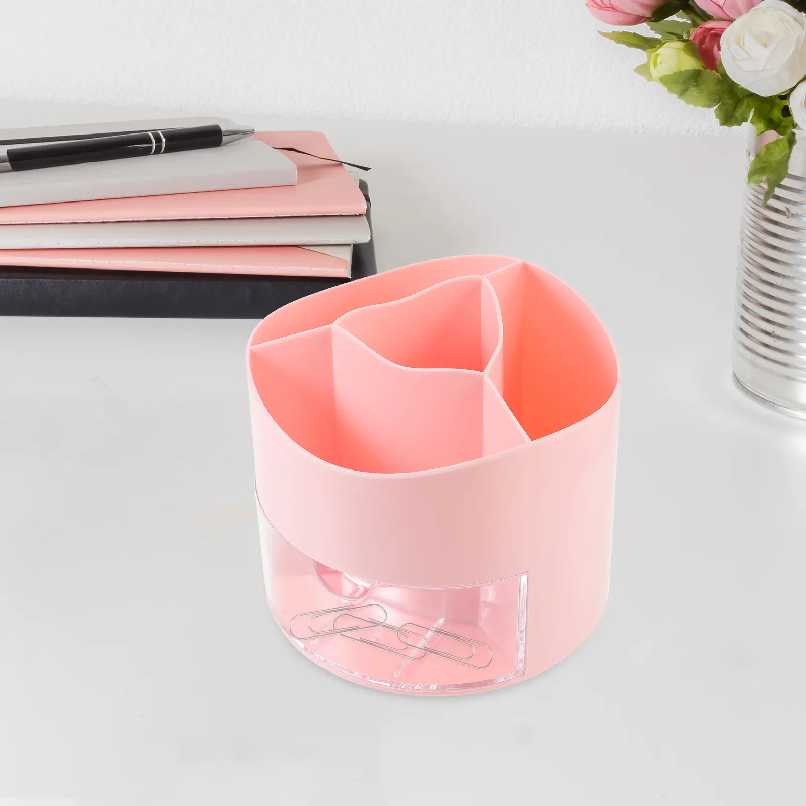 

Convenient Rotating Pen Cup Stationery Organizer Makeup Brushes Pencils Pens Storage for Desk Tidy Arrangement