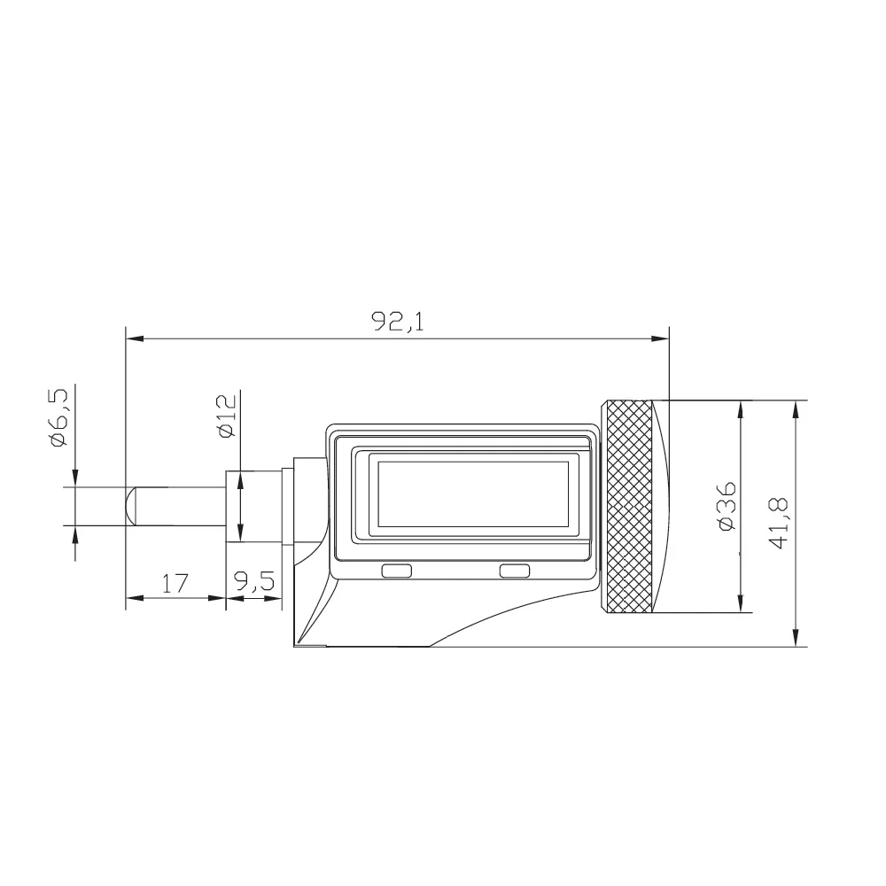 Short Micrometer head top 0-15mm Digital with wheels Small space usage high precision 0.001mm ball tips Accurate displacement