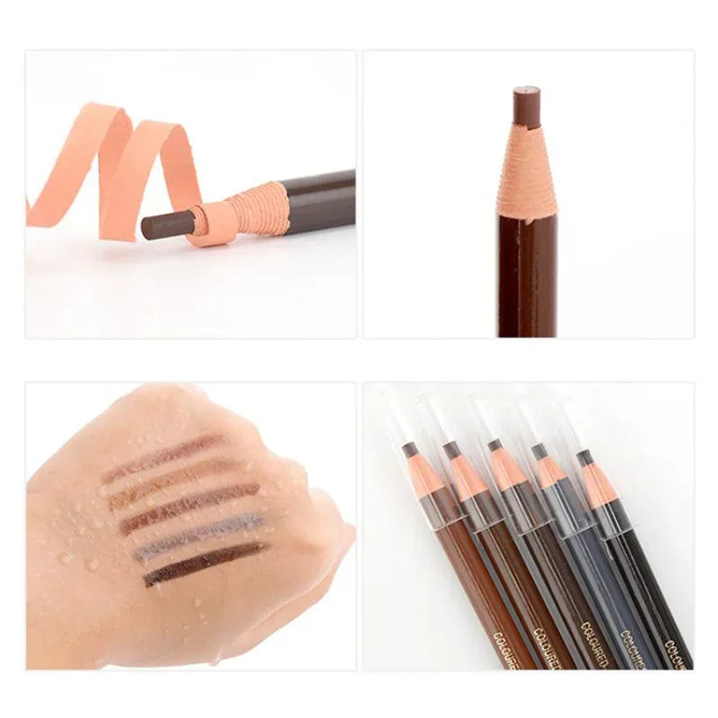 1Pcs Natural Pull Eyebrow Pencil Waterproof Eye Brow Enhancer Pen Long Lasting Eyes Makeup Tools Cosmetics Black Red Brown Gray