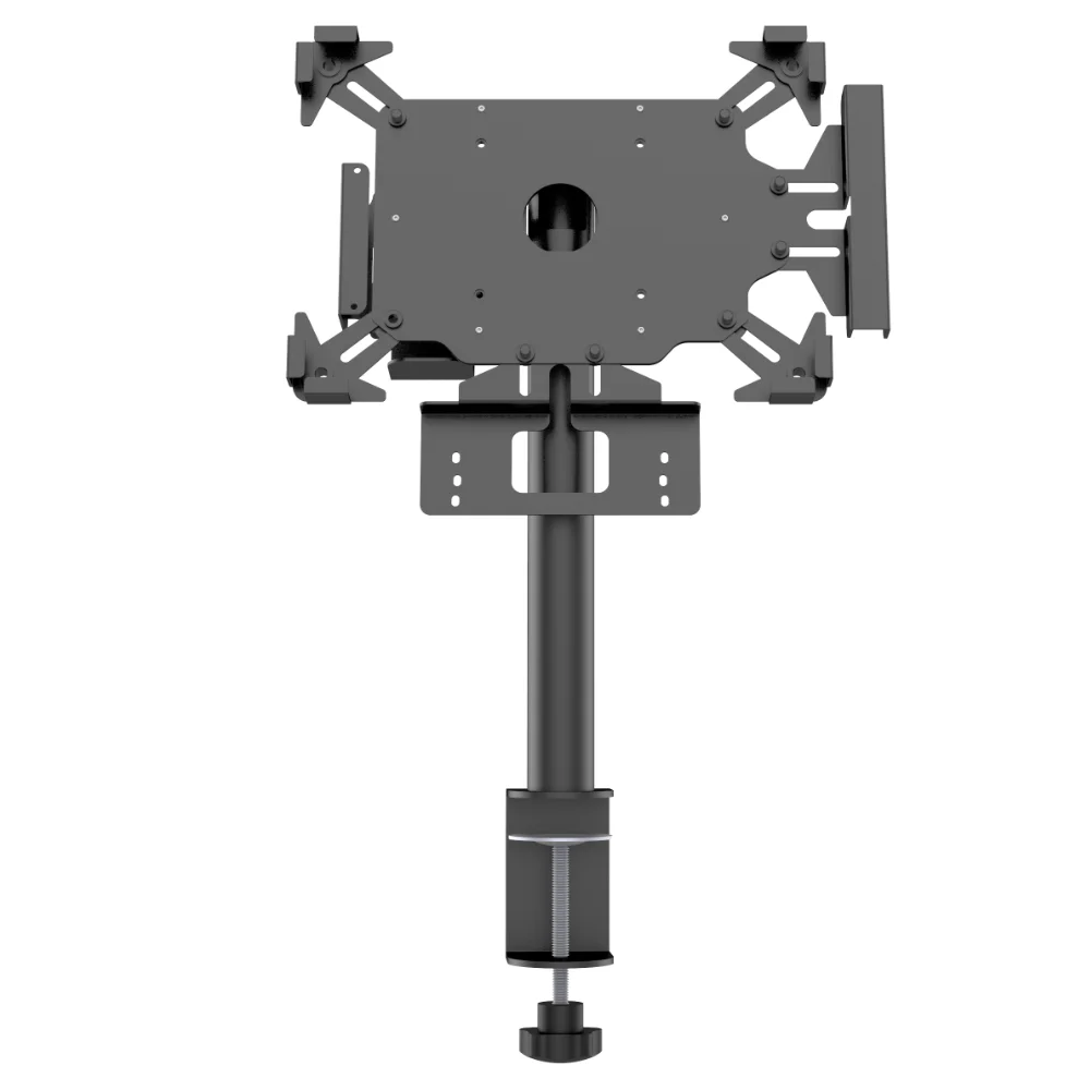 Clamp Metal Desktop Tablet Stand 360 Rotation 180 Tilt 20LBS Capacity Black White