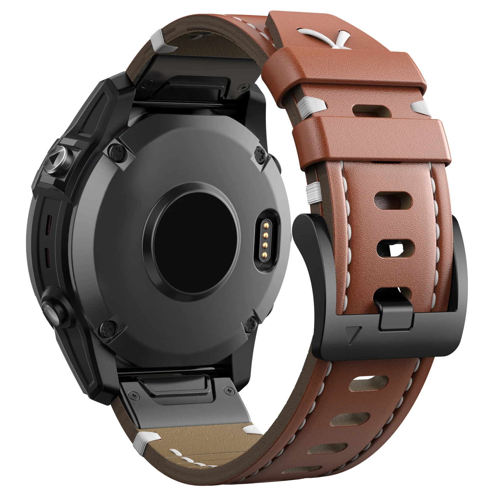 ANBEST-Correa de reloj de 26mm para Garmin Fenix 7X/6X Pro/6X/5X/5X Plus, correa de cuero genuino de 22mm para Fenix 6/6 Pro/5/7