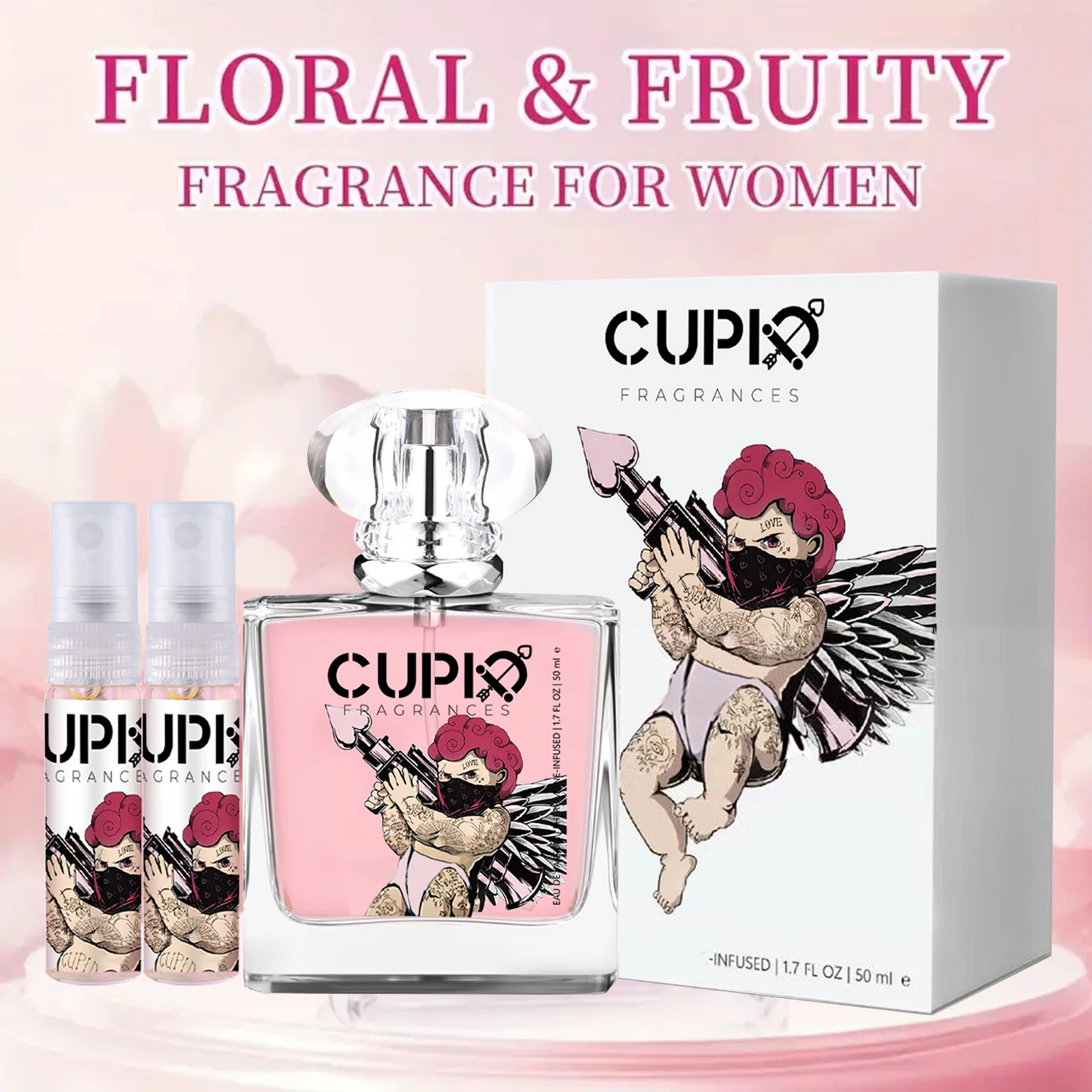 Cupido eau de toilette, juego de Colonia de 50ml, perfume romántico fresco de Cupido, perfume romántico duradero, eau de toilette