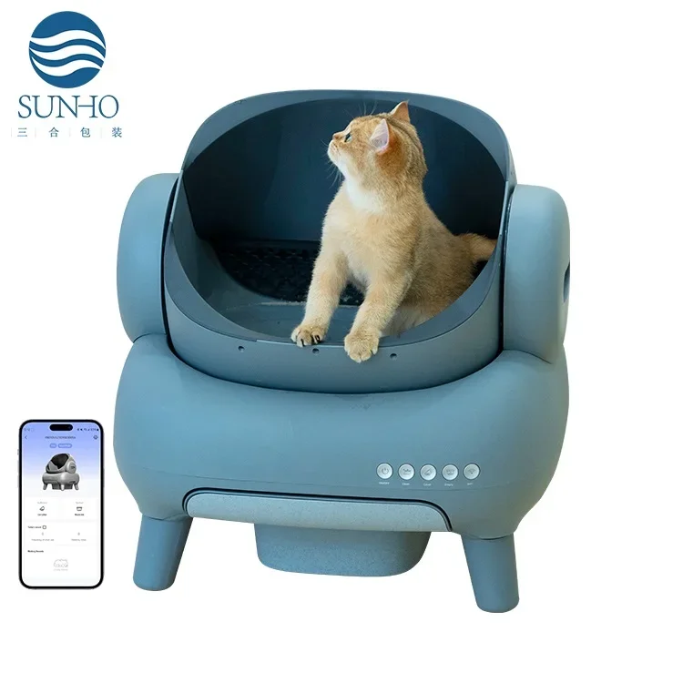 Custom Automatic High Quality Pet Toilet Cat Litte Tray Remote App Control Large Capacity Luxury Cat Liter Box