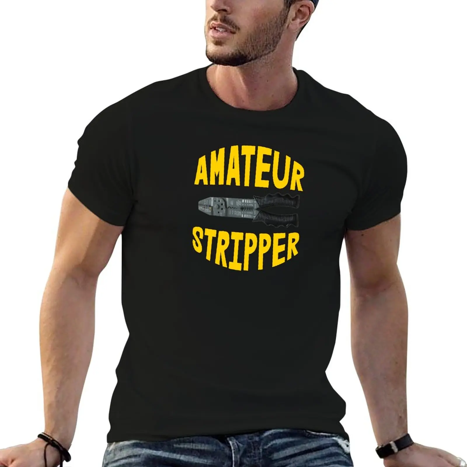 Amateur Stripper - Funny Electrician T-Shirt Quick Dry Fishing T-Shirt