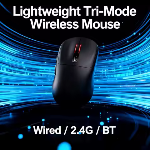 YINDIAO Lightweight Wireless Gaming Mouse, Tri-Mode 2.4G/USB-C Wired/BT, 5000 DPI 1000Hz, Ergonomic, for PC Mac Laptop Desktop