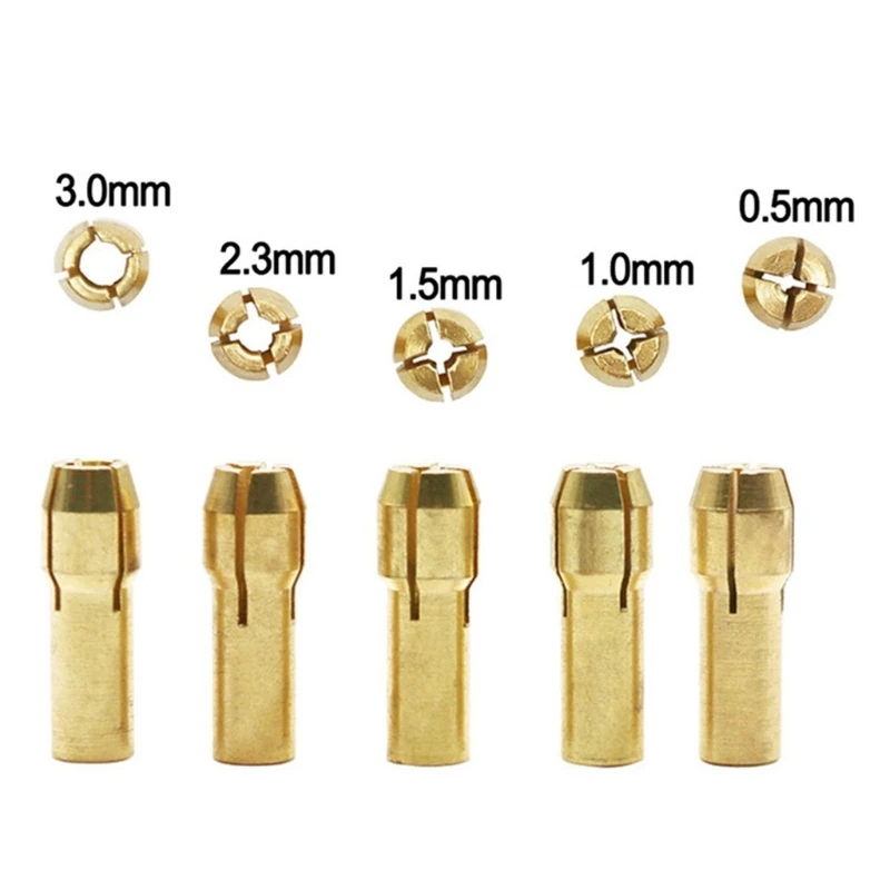 Grinder Clip with 0.5-3.0mm Drill Bits Brass Woodworking Clamp Rotary Tool for Small Hand Drill Dropship