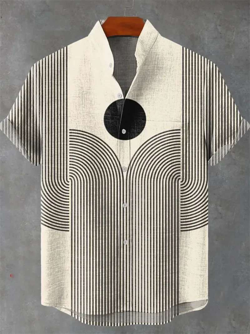 New Summer Hawaiian Short sleeved Shirt Men's 3D Pattern Printed Weiyi Beach Fashion Top Casual Short sleeved Shirt