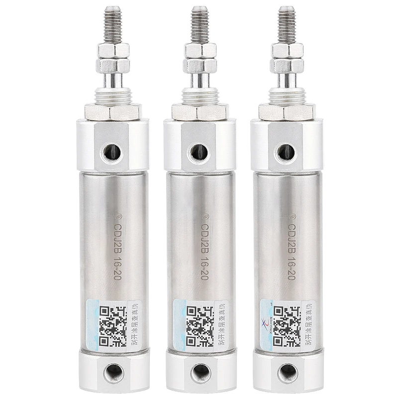 CDJ2B16 Double Acting Pneumatic Cylinder Mini Air Cylinder Single Rod Stainless Steel for Automation Equipment 10-100MM Stroke