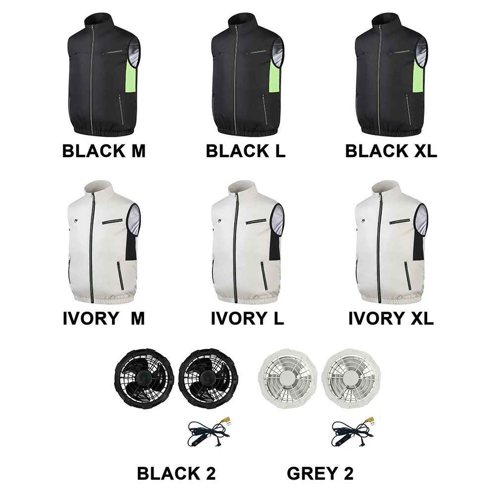 

Cooling Vest Air Conditioner Clothes Heat Resistant Sleeveless Workwear 3 Gear Wearable Cooling Fan Vest for Hot Weather Work