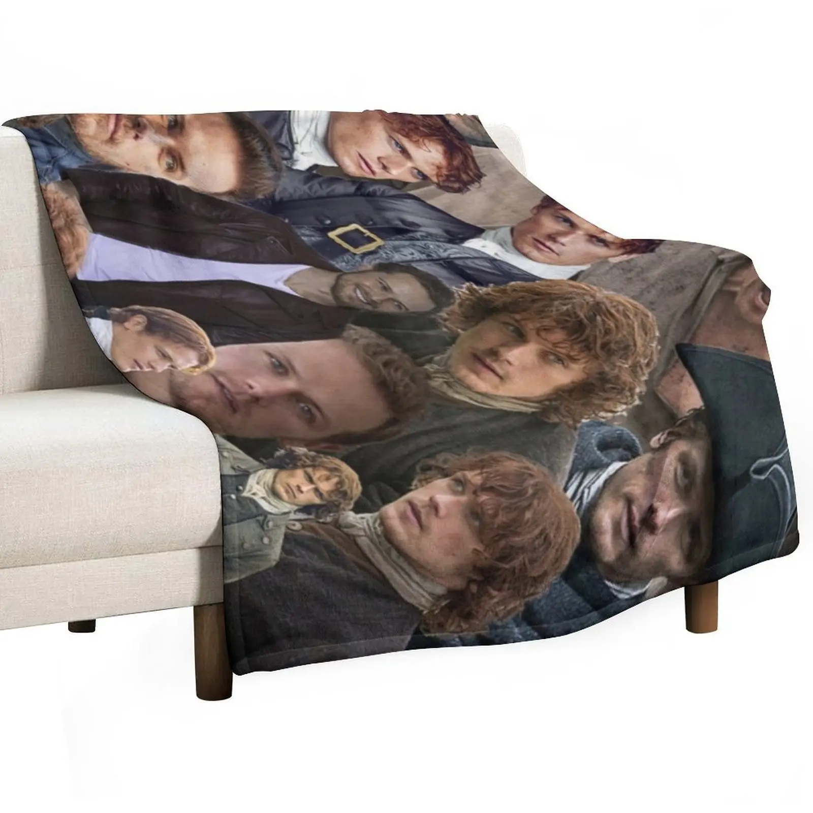 

sam heughan photo collage Throw Blanket for winter christmas gifts Blankets