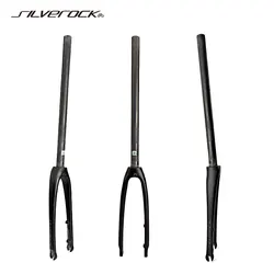 SILVEROCK Carbon Fork  20in 406 451 Flat Mount Disc Brake Caliper 74mm 100mm for FNHON DAHON JAVA Minivelo Bicycles 450mm Long