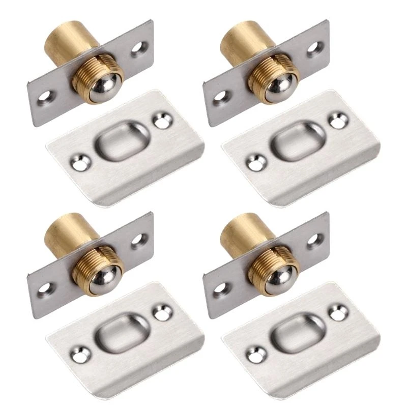 F92C 4Pcs Balls Catches French Door Lock Adjustable Concealed Latches