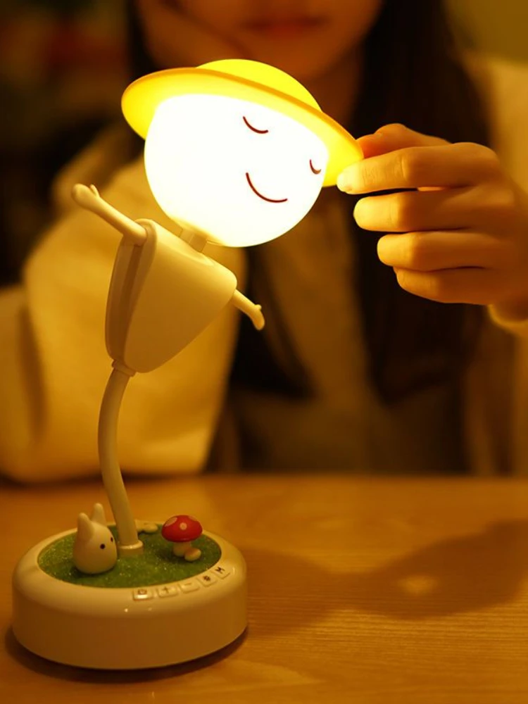 Espantapájaros lámpara de mesa de luz nocturna Para habitación de niños, mesita de noche Para niños, decoración Dla Dzieci, Luces Led Para habitación