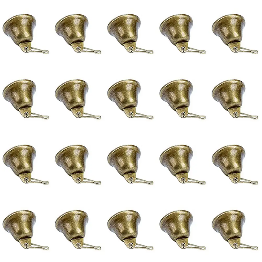 

20Pcs Retro Metal Craft Bells Decorative Small Bells DIY Xmas Tree Ornaments Hanging Bell Pendants Christmas Decor Charms