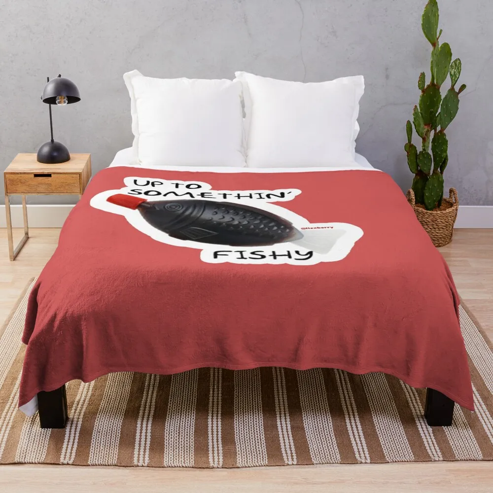 Soy sauce fish, up to something fishy Throw Blanket Bed covers Cute Blankets