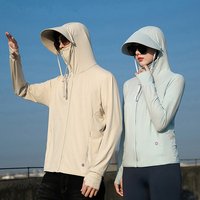 ﻿ Summer Thin Couple Sports Leisure Sunscreen Clothing Comfortable High Quality Ice Silk Breathable Outdoor UV Protection Coat