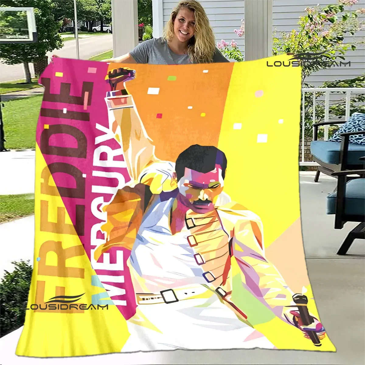 بطانية بطبعة فرقة كوين كلاسيكية ، فلانيل ، مريح ، منزل ، سفر ، سرير ، هدية عيد ميلاد ، رحلة