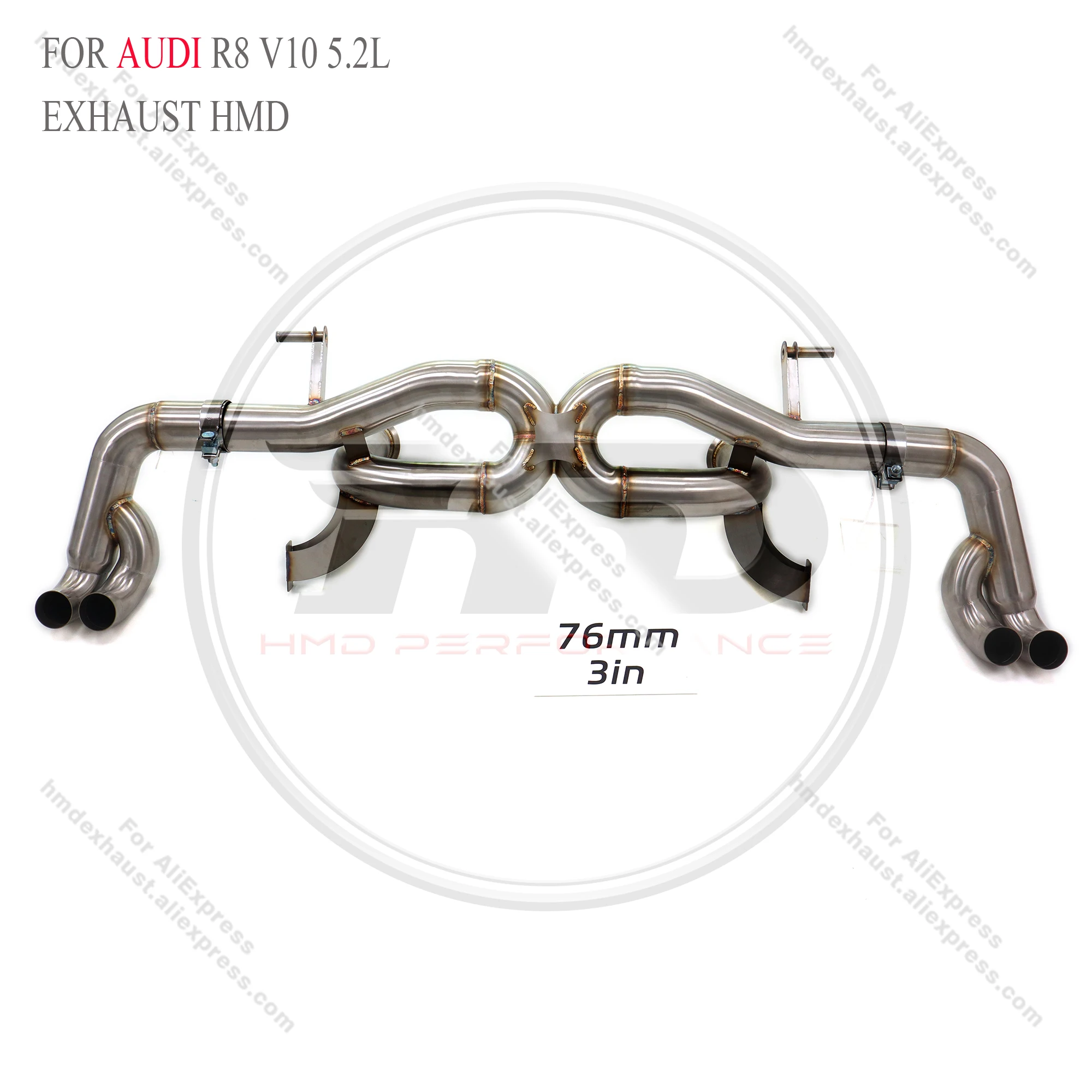

Stainless steel catback for Audi R8 V10 5.2L without valve HMD Exhaust System Performance Quality certification