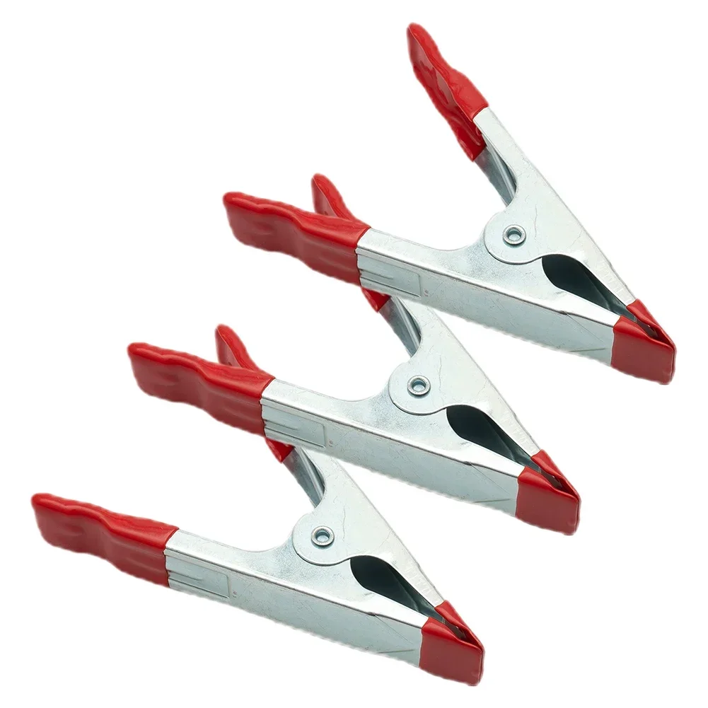 3PCS Metal A-Shaped Spring Clip 4 Inch Spring Clamps Fixed Woodworking Grip Repair Tool Multipurpose Fixed Clips Hand Tools