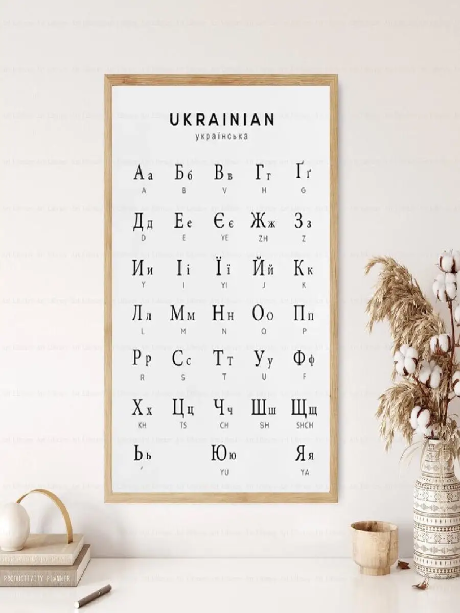 Multilingual Alphabet Canvas Poster  Arabic Serbian Armenian Language Learning Wall Art for Home Decor