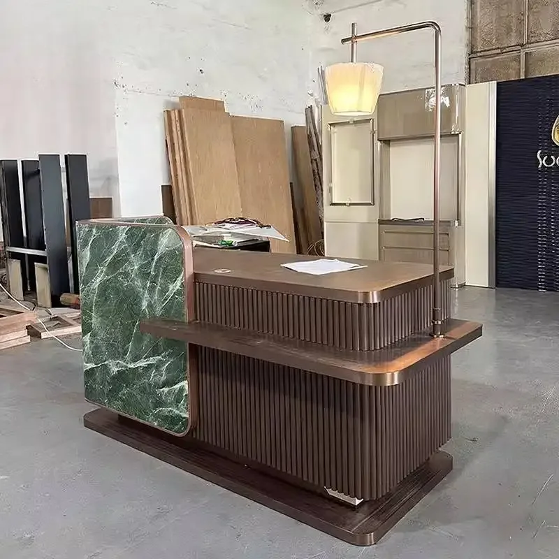 Restaurant Checkout Reception Desks Hotels Decor Business Clothing Reception Desk Modern Wood Empfangs Theke Office Furniture