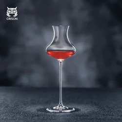 TT6203 CRISON Crystal Tulip Shape Tasting Glass Creative Goblet Cocktail Glasses Whiskey Fragrant Cup for Party Bar Drinkware