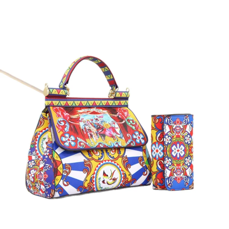 حقيبة دلو مطبوعة أوروبية وأمريكية جديدة لعام 2026 حقيبة يد رائجة البيع للنساء