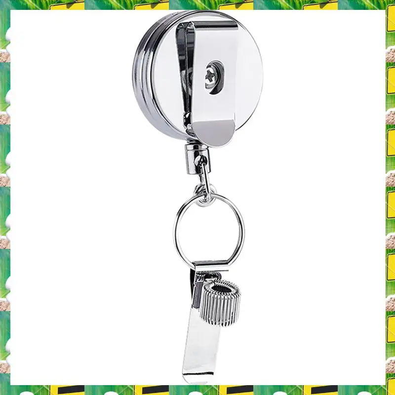 2Pcs Retractable Pen Holder, Badge Reel Pen Clip Keychain With Belt Clip And Key Ring For Nurses Teachers Waitresses Durable