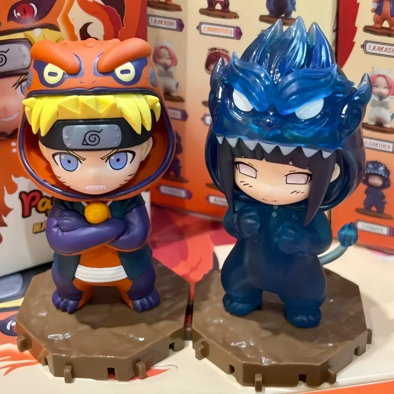 Bandai Naruto Bnfigureq Pajamars Series Figuras de acción de caja ciega - Sasuke Kakashi Diseño de disfraz Modelo de juguete para adorno y regalo