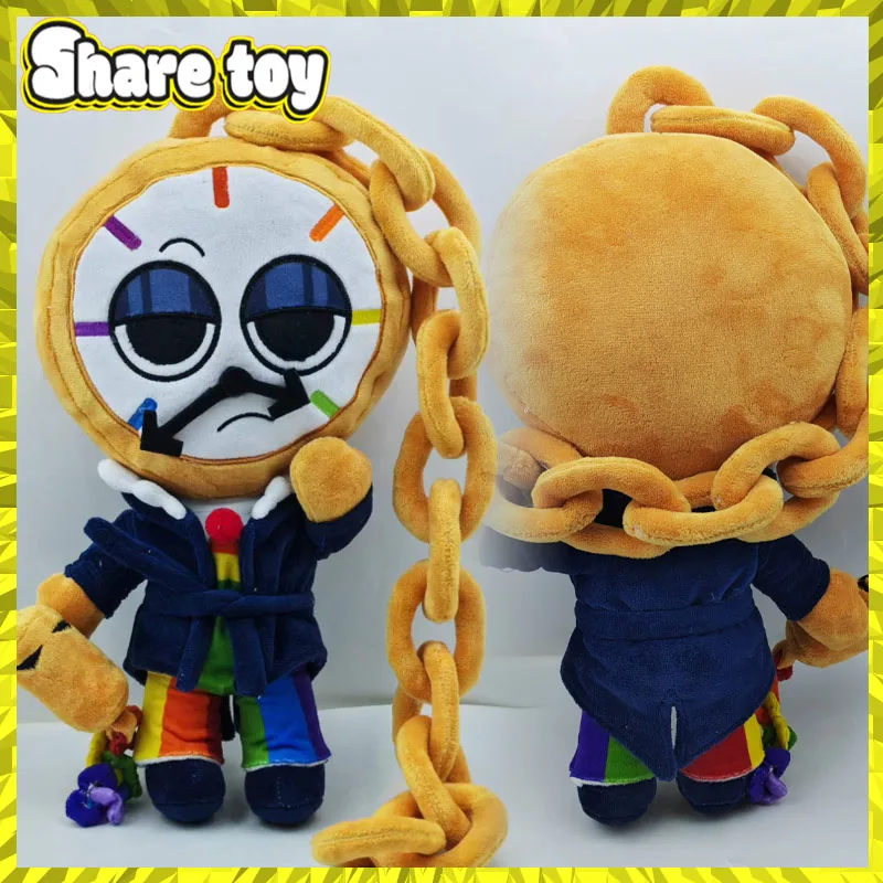 

35cm Dandy's World Dyle Deluxe Plush Toy Rainbow Clock Man Plush Toy Soft Stuffed Plushie Pillow Doll Home Room Decor Gift