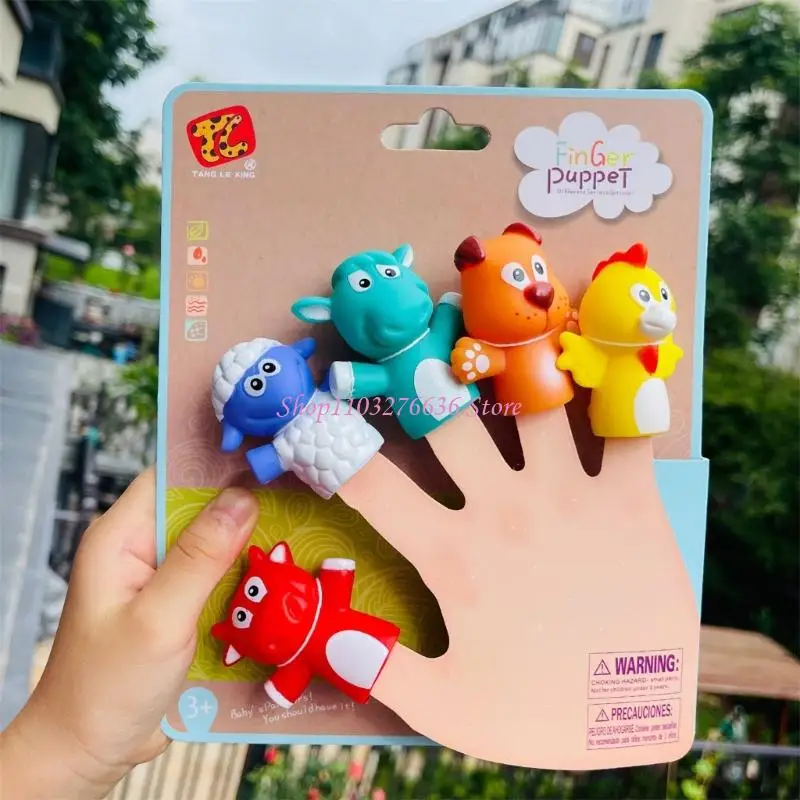 R6fd PVC Animal Hand Puppets Fingta giocattolo sviluppo da gioco per le attività del gruppo Toddlers
