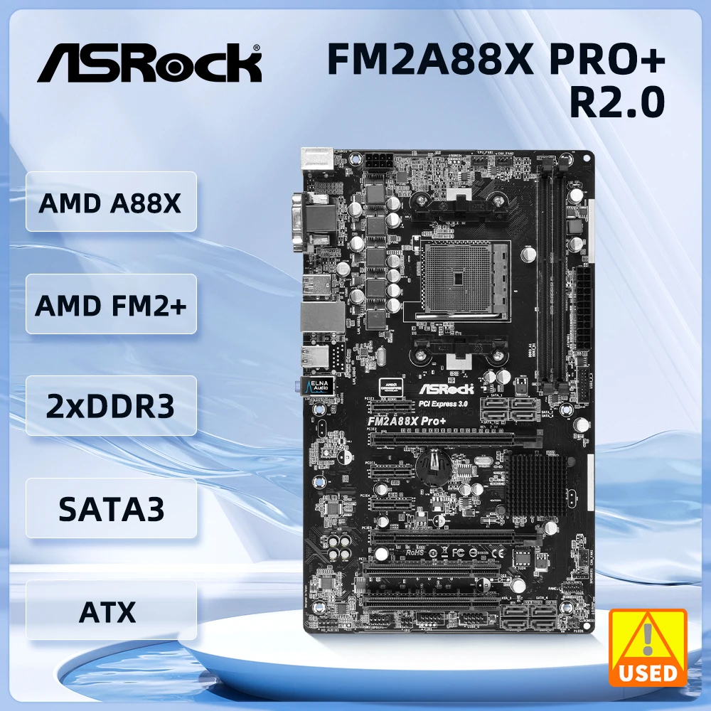 ASROCK FM2A88X PRO+R2.0 Motherboard AMD A88X Socket FM2+ FM2 DDR3 32GB support A8 Pro AD760 A10 AD679 A6 AD540 A4 AD6300 ATX