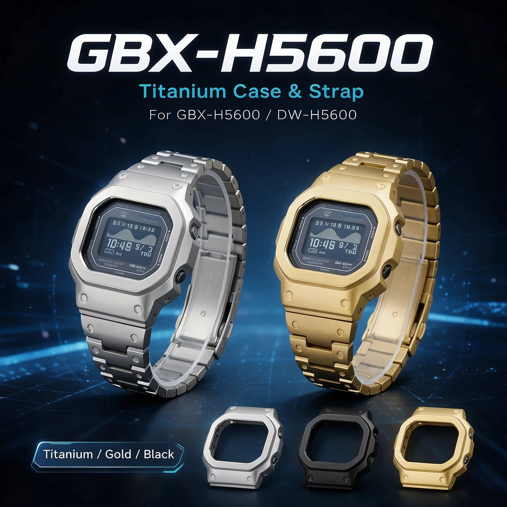 Light weight Titanium alloy Case Strap For Casio GBX-H5600 DW-H5600 Full Metal Watch bezel bracelet GBX/DWH5600 Watch band parts