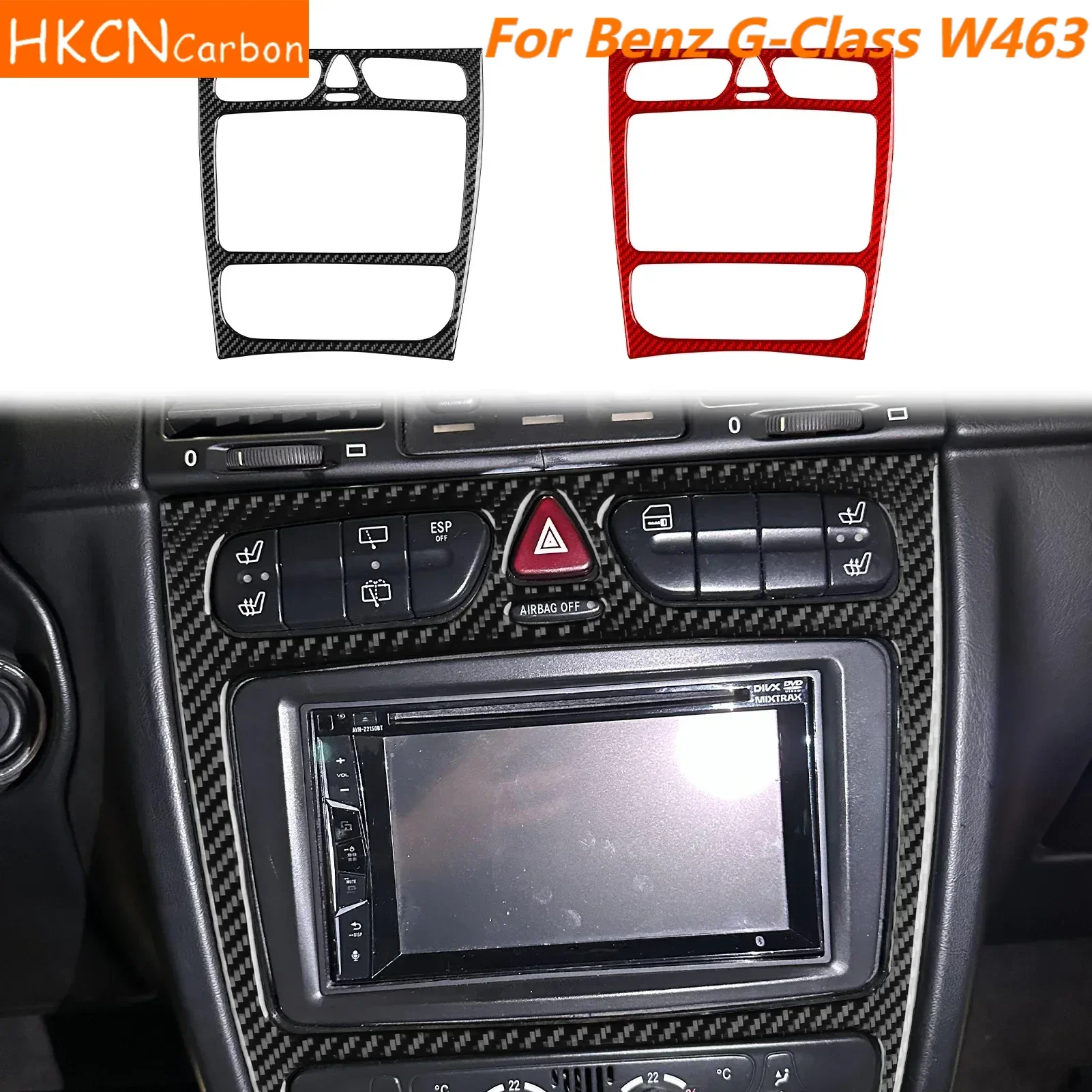 

For Mercedes Benz G-Class W463 2004—2008 Car Accessories Carbon Fiber Central Navigaiton Frame Panel Interior Cover Trim Sticker