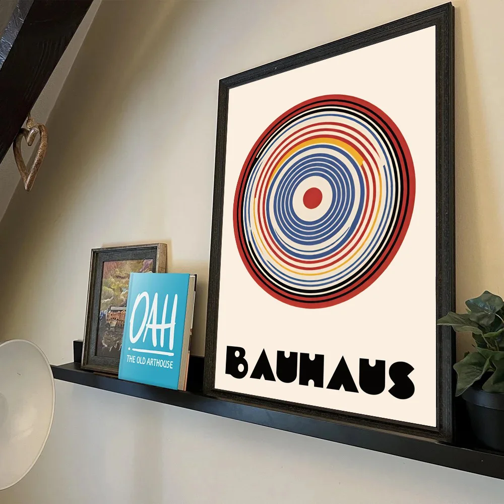 1pc Bauhaus Poster Self-adhesive Art Waterproof Paper Sticker Coffee House Bar Room Wall Decor
