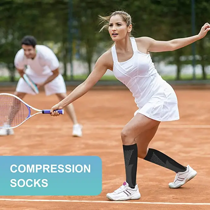 2/3/4 Pairs Running Men Compression Socks Fit Varicose Veins Football Soccer Stockings 30 Mmhg Atheletic Men Women Sports Socks