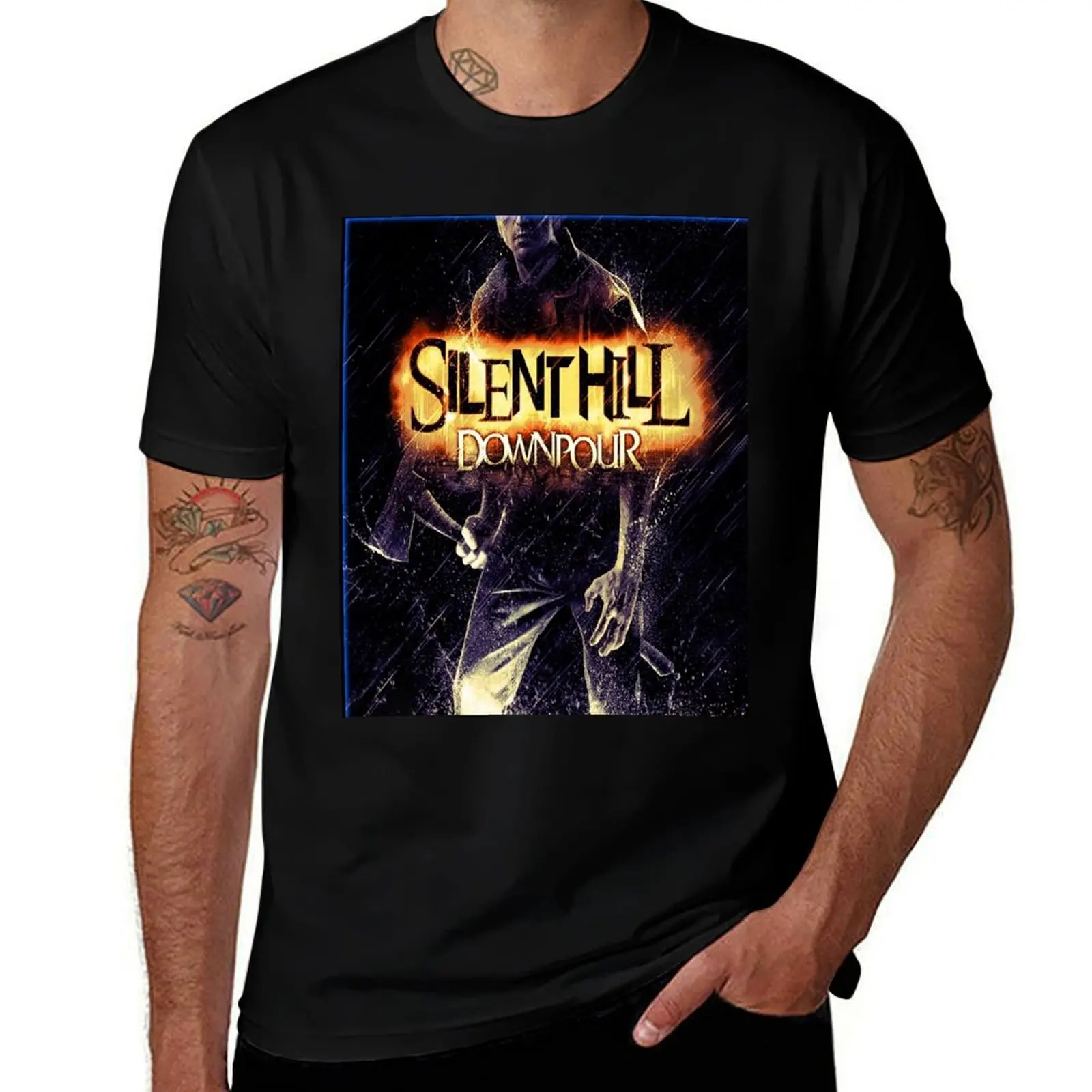 

Silent Hill DownPour - Box Art Cover (Frozen Rain) - Brazz T-Shirt funny t shirts cotton anime t shirts oversize T-Shirt