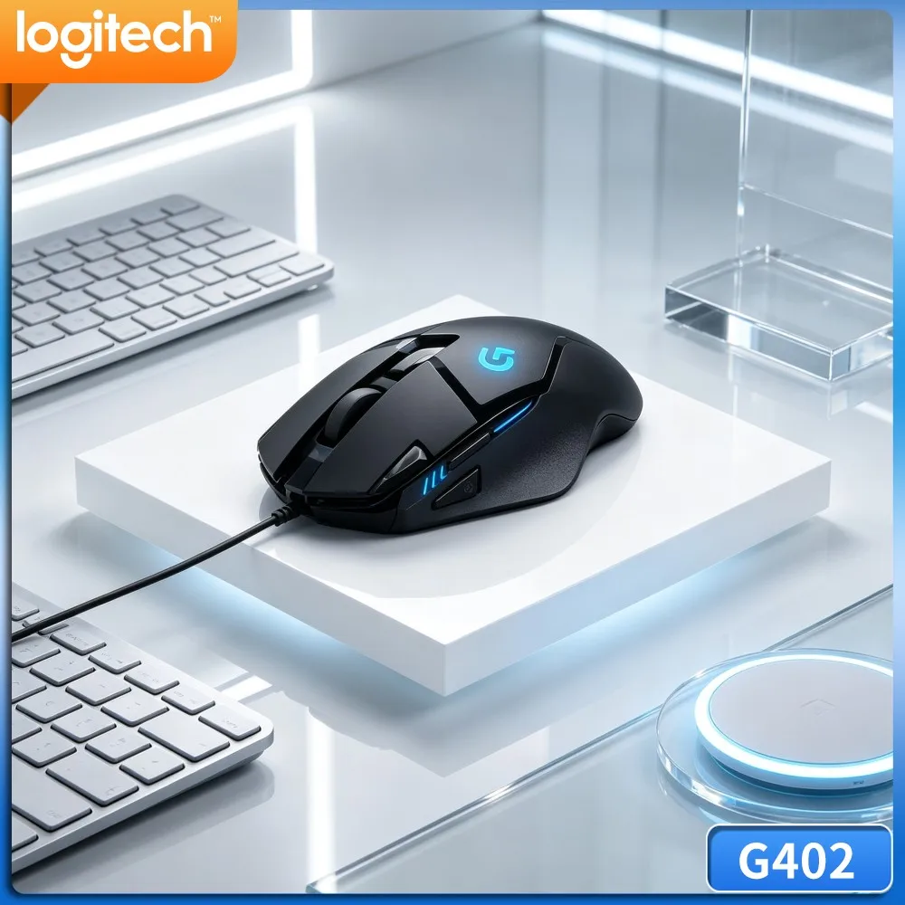 Logitech G402 Wired Gaming Mouse 32‑Bit ARM Processing Chip Ergonomic Hand‑Friendly Shape For PC Players