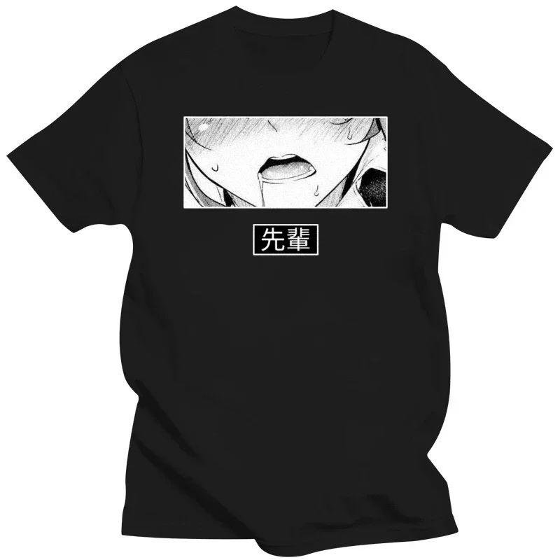 Men Summer Youth Trend T-shirt Male New Hentai Waifu Sexy Senpai Love Hentai Ahegao Otaku Vaporwave Print Tshirt