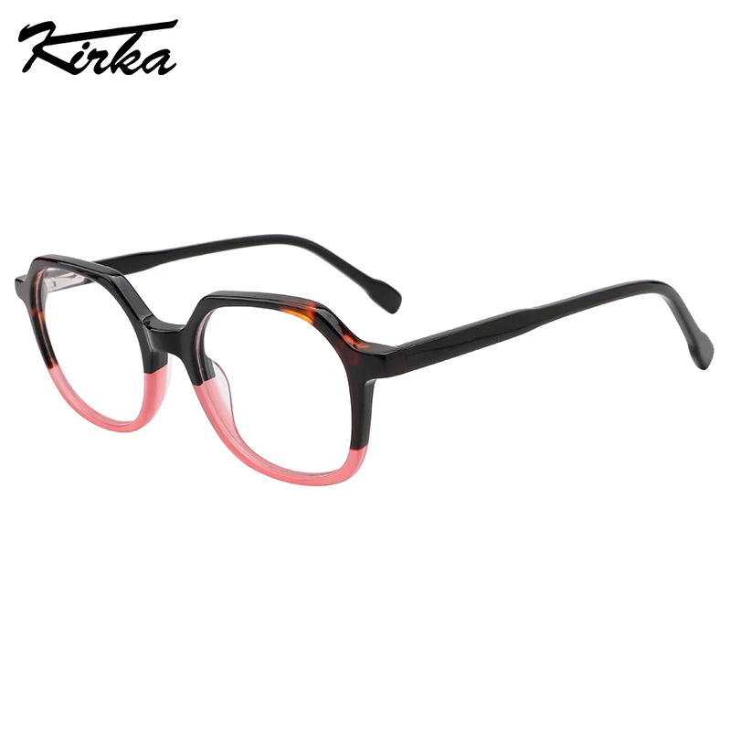 Kirka Optical Children Glasses Frame Kids Acetate Unisex Tortoise Pattern Separate Color Frames Child Eyeglasses WK3034