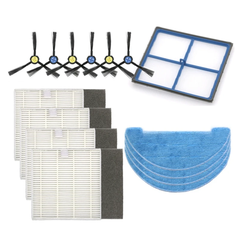 فرشاة جانبية لشاشة التصفية لمكنسة كهربائية آلية ، قماش ممسحة ، قطع غيار لـ Ilife V8 ، V8S ، X750 ، X7