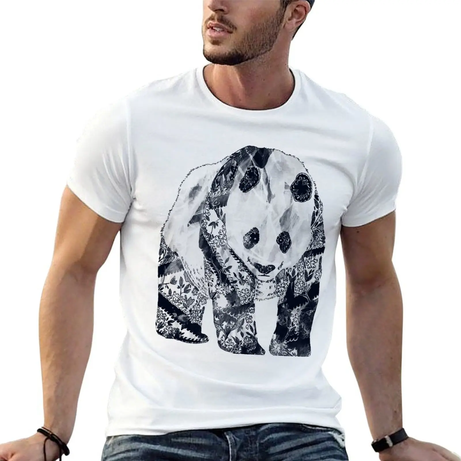 

Tattooed Panda T-Shirt man t shirt heavy cotton cotton t shirts high quality man t shirts for men casual T-Shirt