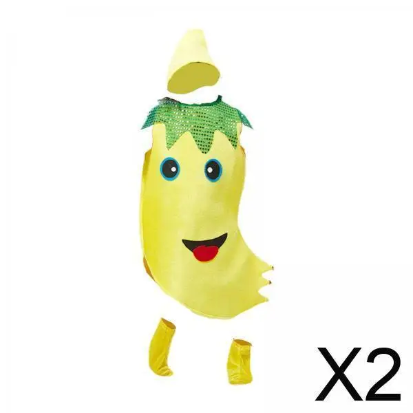 Costume da frutta per banane di Halloween per bambini, vestito in velluto, bomboniera, giochi di ruolo, oggetti di scena di carnevale, forniture decorative per mascherata