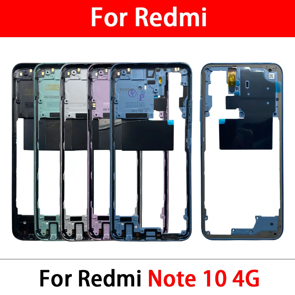 Nowa obudowa z ramką środkową do Redmi Note 10 10S Pro Środkowa ramka Bezel Środkowa płyta Części zamienne