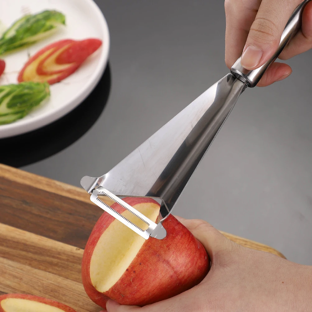 

2 шт., ножи для резьбы из нержавеющей стали, портативные ножи для резьбы по фруктам, кухонный инструмент для формирования овощей, устройство для очистки еды, домашнее устройство