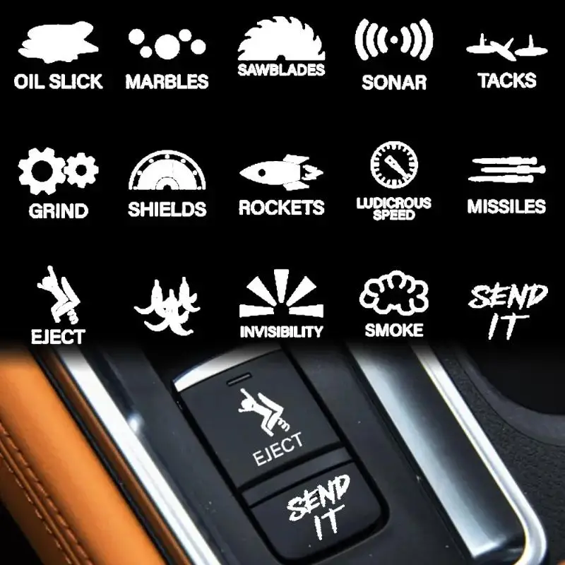 Creative Car Interior Simulation Button Decoration Accessories Window Button Stickers, Car Dashboard Console Switch Stickers