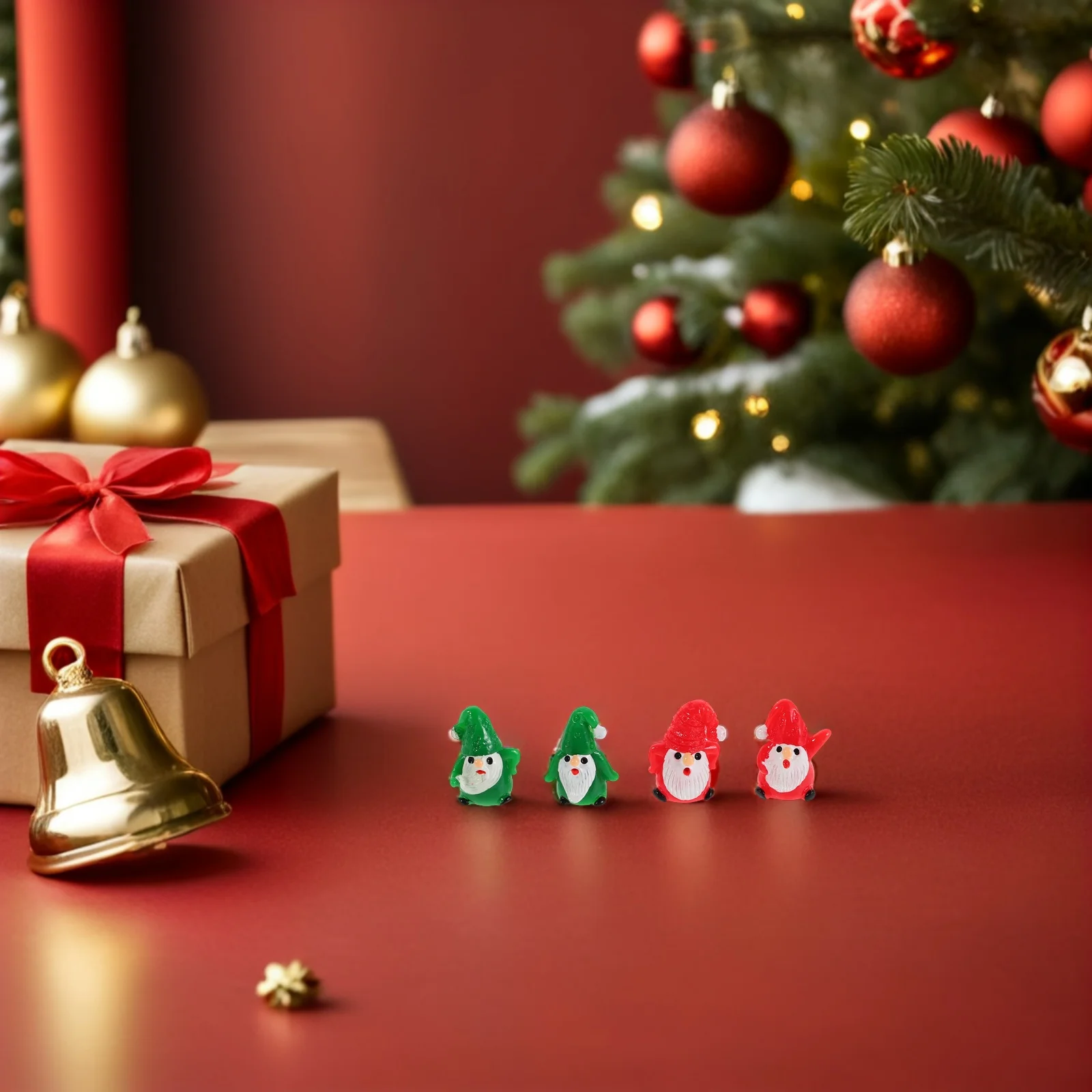 

8Pcs Mini Santa Claus Ornaments Resin Micro Landscape Christmas Decorations DIY Tabletop Garden Office Holiday Decor