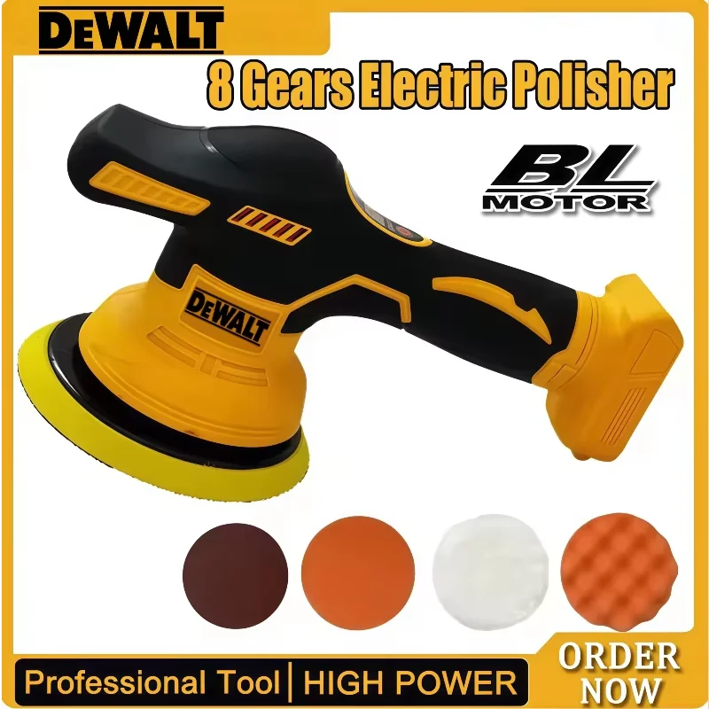Dewalt 8 Gears Digital Display Auto Cordless Polishing Machine, Portable Electric Car Wax Buffer Polisher For 18V 20V Battery