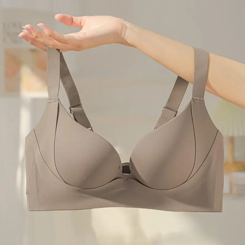 32-40BC Бесшовное нижнее белье для женщин с небольшой грудью, пуш-ап, беспроводной бюстгальтер для восстановления груди, антипровисающий бюстгальтер