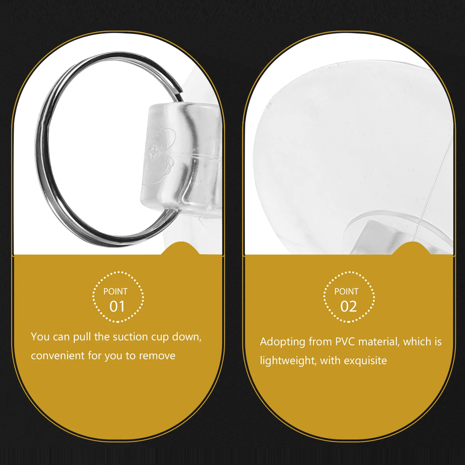 

10Pcs Suction Cup Hooks Heavy Duty PVC Transparent Removable Rings for Glass Window Bathroom Kitchen Wall Holders Reusable